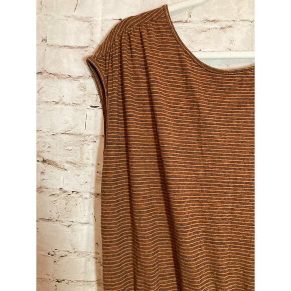 PrAna Romper Womens Large Rust Brown Striped Hemp & Organic Cotton Lightweight - Picture 5 of 15